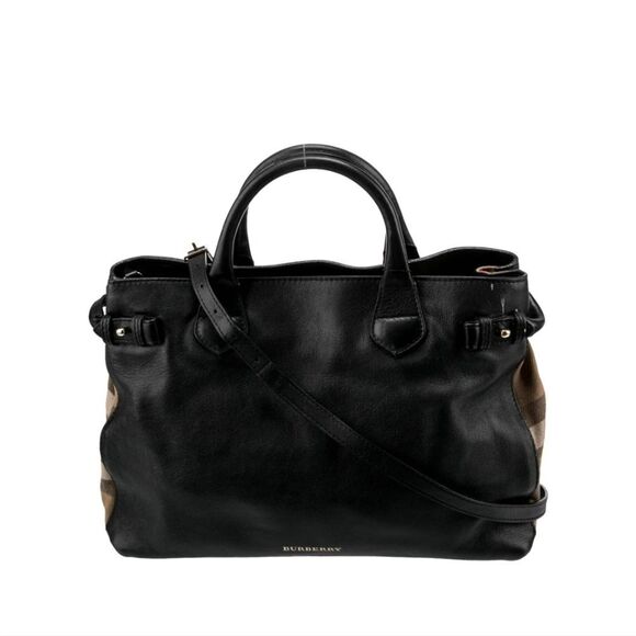 Burberry Handbags - Burberry Black Leather Tote Bag